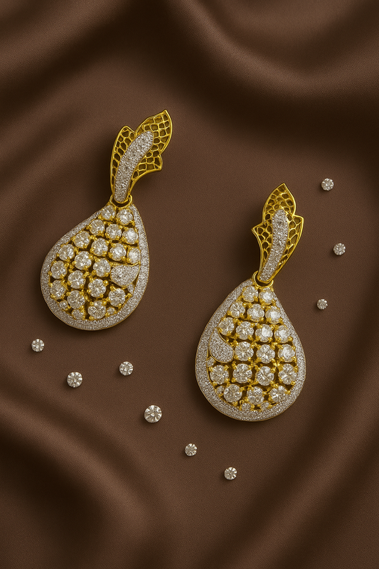 Crystal Bloom Teardrop Earrings