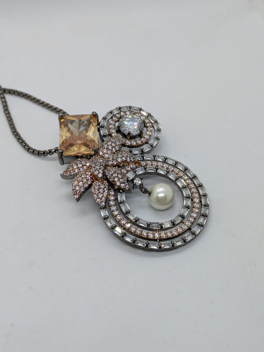 Amber Bloom Pendant Set