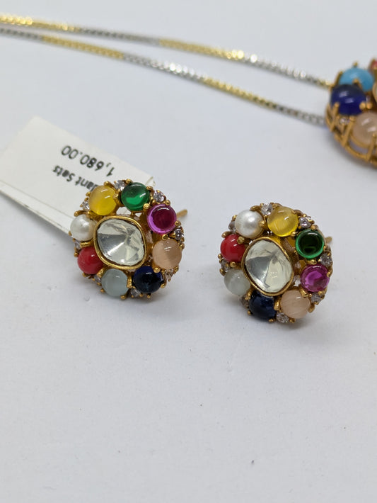 Navratna Harmony Pendant Set