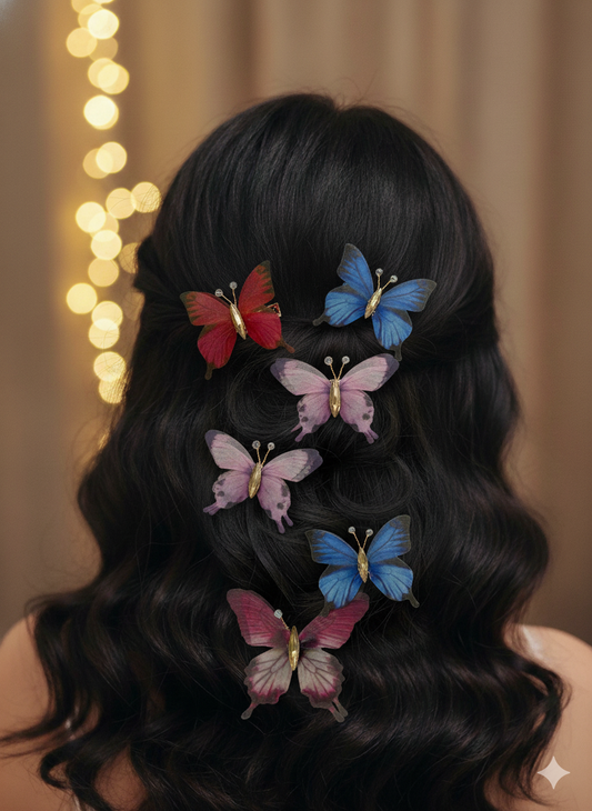 Papillon Dream Hair Clips — Set of 5