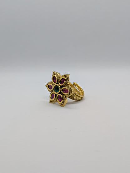 Floral Adjustable Ring