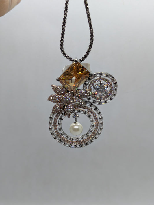 Amber Bloom Pendant Set