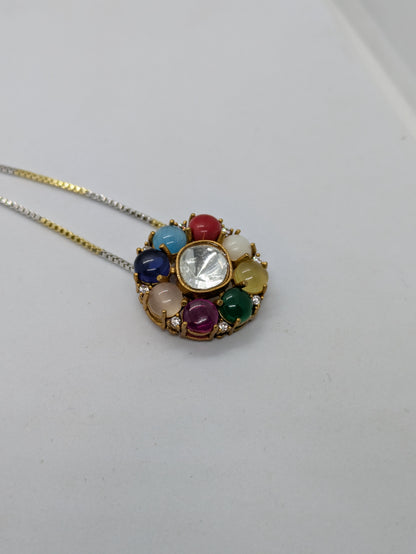 Navratna Harmony Pendant Set