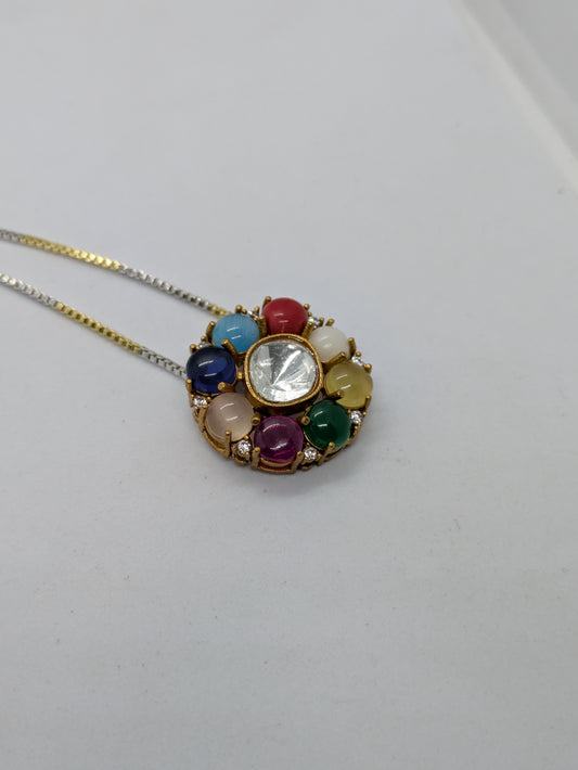 Navratna Harmony Pendant Set